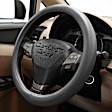 3362GY Comfort Grip Sport Grip Steering Wheel Cover - Gray, Leatherette, Universal 14.5-15.5 in., Slip-On, Sold individually
