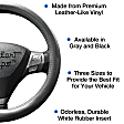 3363GY Comfort Grip Sport Grip Steering Wheel Cover - Gray, Leatherette, Universal 15.5-16.5 in., Slip-On, Sold individually