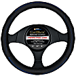 3401BL Comfort Grips Contourz Pro Grip Steering Wheel Cover - Black and Blue, Genuine Leather, Universal 13.5-14.4 in., Slip-On, Sold individually