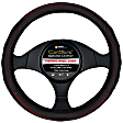 3402BK Comfort Grips Contourz Pro Grip Steering Wheel Cover - Black/Red, Genuine Leather, Universal 14.5-15.4 in., Slip-On, Sold individually