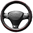 3402BK Comfort Grips Contourz Pro Grip Steering Wheel Cover - Black/Red, Genuine Leather, Universal 14.5-15.4 in., Slip-On, Sold individually