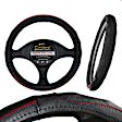 3402BK Comfort Grips Contourz Pro Grip Steering Wheel Cover - Black/Red, Genuine Leather, Universal 14.5-15.4 in., Slip-On, Sold individually