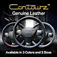 3402BK Comfort Grips Contourz Pro Grip Steering Wheel Cover - Black/Red, Genuine Leather, Universal 14.5-15.4 in., Slip-On, Sold individually