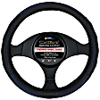 3402BL Comfort Grips Contourz Pro Grip Steering Wheel Cover - Black and Blue, Genuine Leather, Universal 14.5-15.4 in., Slip-On, Sold individually
