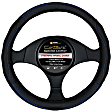 3403BL Comfort Grips Contourz Pro Grip Steering Wheel Cover - Black and Blue, Genuine Leather, Universal 15.5-16.5 in., Slip-On, Sold individually