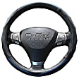 3403BL Comfort Grips Contourz Pro Grip Steering Wheel Cover - Black and Blue, Genuine Leather, Universal 15.5-16.5 in., Slip-On, Sold individually