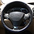3403BL Comfort Grips Contourz Pro Grip Steering Wheel Cover - Black and Blue, Genuine Leather, Universal 15.5-16.5 in., Slip-On, Sold individually