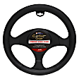 3411BK Comfort Grips Carbon Smooth Steering Wheel Cover - Black, Leatherette Vinyl, Universal 13.5-14.4 in., Slip-On, Sold individually