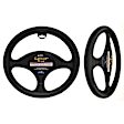 3412BK Comfort Grips Carbon Smooth Steering Wheel Cover - Black, Leatherette Vinyl, Universal 14.5-15.4 in., Slip-On, Sold individually