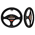 3413BK Comfort Grips Carbon Smooth Steering Wheel Cover - Black, Leatherette Vinyl, Universal 15.5-16.5 in., Slip-On, Sold individually