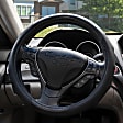 3422BK Comfort Grips Carbon Gripper Steering Wheel Cover - Black, Leatherette Vinyl, Universal 14.5-15.4 in., Slip-On, Sold individually