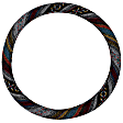 3451BK Comfort Grips Boho Steering Wheel Cover - Boho-patterned, Woven fabric, Universal 13.5-14.5 in., Slip-On, Sold individually