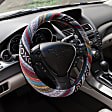 3451BK Comfort Grips Boho Steering Wheel Cover - Boho-patterned, Woven fabric, Universal 13.5-14.5 in., Slip-On, Sold individually