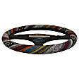3452BK Comfort Grips Boho Steering Wheel Cover - Boho-patterned, Woven fabric, Universal 14.5-15.5 in., Slip-On, Sold individually