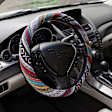 3452BK Comfort Grips Boho Steering Wheel Cover - Boho-patterned, Woven fabric, Universal 14.5-15.5 in., Slip-On, Sold individually