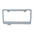 LF03 License Plate Frame - Rainbow Crystals, Stainless Steel, Universal, Sold Individually