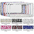 LF03 License Plate Frame - Rainbow Crystals, Stainless Steel, Universal, Sold Individually