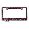 LF07 License Plate Frame - Red and Silver Crystals, Stainless Steel, Universal, Sold Individually