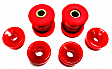 16.8103R Shock Bushing - Red, Polyurethane, 2-Piece, Direct Fit, Set of 4