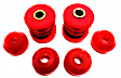 16.8103R Shock Bushing - Red, Polyurethane, 2-Piece, Direct Fit, Set of 4