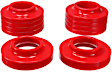 2.6102R Coil Spring Insulator - Red, Polyurethane, Direct Fit, Set of 2