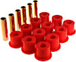3.2106R Leaf Spring Bushing - Red, Polyurethane, Direct Fit, 2-spring-and-shackle set