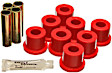 4.2143R Leaf Spring Bushing - Red, Polyurethane, Direct Fit, 2-shackle-eye set