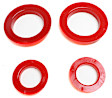 4.6101R Coil Spring Insulator - Red, Polyurethane, Direct Fit, Set of 4