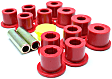Leaf Spring Bushing - Red, Polyurethane, Direct Fit, 2-spring-and-shackle set