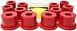 Leaf Spring Bushing - Red, Polyurethane, Direct Fit, 2-spring-and-shackle set