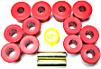 Leaf Spring Bushing - Red, Polyurethane, Direct Fit, 2-spring-and-shackle set