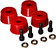 8.9103R Front Bump Stop - Red, Polyurethane, Direct Fit, Set of 4
