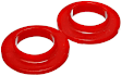 9.6118R Coil Spring Insulator - Red, Polyurethane, Direct Fit, Set of 2