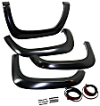 751194 Front and Rear, Driver and Passenger Side Fender Flares, Lightly Textured Black Rugged Look Series