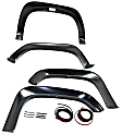 751194 Front and Rear, Driver and Passenger Side Fender Flares, Lightly Textured Black Rugged Look Series