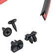 751194 Front and Rear, Driver and Passenger Side Fender Flares, Lightly Textured Black Rugged Look Series