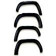791884-GBA Front and Rear, Driver and Passenger Side Fender Flares, Black