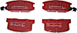 2002 Toyota MR2 Spyder - Rear Aramid Fiber Ceramic Brake Pad Set, FMSI Pad No. D528; Vented; 5 Bolt Holes; 263mm Dia.; 46mm Height; 16mm Thick; 62mm Center Hole Dia., Redstuff Ceramic Low Dust