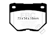 2007 Subaru Impreza - Rear Aramid Fiber Ceramic Brake Pad Set, 2.5L 4Cyl, enginedesignationname: EJ255, Turbocharged, FMSI Pad No. D461; Vented; 5 Bolt Holes; 289mm Dia.; 67mm Height; 18mm Thick; 58mm Center Hole Dia., Redstuff Ceramic Low Dust