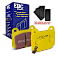 2018 Subaru BRZ - Rear Aramid Fiber Brake Pad Set, 2.0L 4Cyl, FMSI Pad No. D961, With Brembo Calipers, Yellowstuff Street and Track