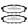 2008 Subaru Outback - Rear Aramid Fiber Brake Pad Set, FMSI Pad No. D1114; Solid; 5 Bolt Holes; 274mm Dia.; 63.5mm Height; 10mm Thick; 58mm Center Hole Dia., Bluestuff NDX Aramid Fiber Full Race