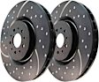 GD1535 Rear Brake Disc, Silver Grey Geomet, Dimpled and Slotted, 5 Lugs, 299.97 mm, GD Sport Slotted And Dimpled