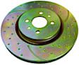 GD1792 Front Brake Disc, Silver Grey Geomet, Dimpled and Slotted, 4 Lugs, 294.64 mm, 1.6L, 4Cyl, GD Sport Slotted And Dimpled