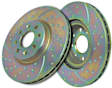 GD387 Front Brake Disc, Dimpled and Slotted, 4 Lugs, 261.87 mm,, GD Sport Slotted And Dimpled