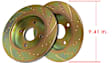 GD411 Rear Brake Disc, Silver Grey Geomet, Dimpled and Slotted, 4 Lugs, 239.01 mm, GD Sport Slotted And Dimpled