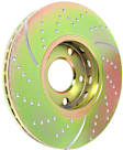 GD602 Front Brake Disc, Silver Grey Geomet, Dimpled and Slotted, 5 Lugs, 288.04 mm, GD Sport Slotted And Dimpled