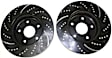 GD7055 Front Brake Disc, Silver Grey Geomet, Dimpled and Slotted, 5 Lugs, 305.05 mm, GD Sport Slotted And Dimpled