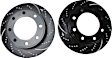 GD7083 Front Brake Disc, Silver Grey Geomet, Dimpled and Slotted, 8 Lugs, 330.96 mm, GD Sport Slotted And Dimpled