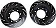 GD7083 Front Brake Disc, Silver Grey Geomet, Dimpled and Slotted, 8 Lugs, 330.96 mm, GD Sport Slotted And Dimpled