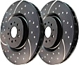 GD7155 Rear Brake Disc, Silver Grey Geomet, Dimpled and Slotted, 7 Lugs, 334.01 mm, GD Sport Slotted And Dimpled